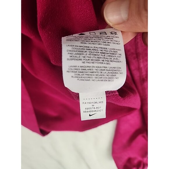 Nike Women’s Pro Dri-Fit Medium Pink 1/2 Zip Running Shirt Long Sleeve Pullover - Picture 13 of 14